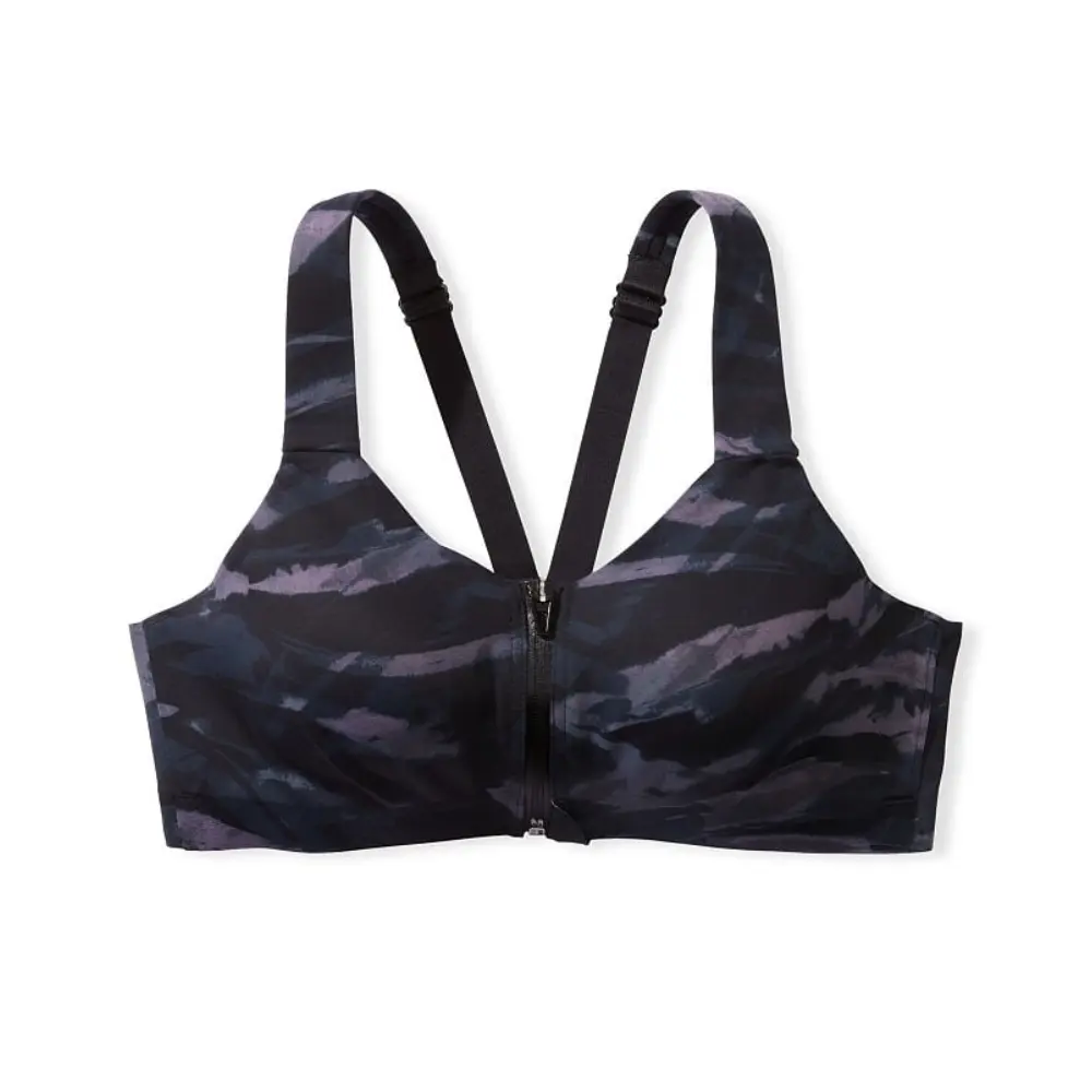 

Спортивный бюстгальтер Victorias Secret Knockout Front-Close Sports, черный/серый