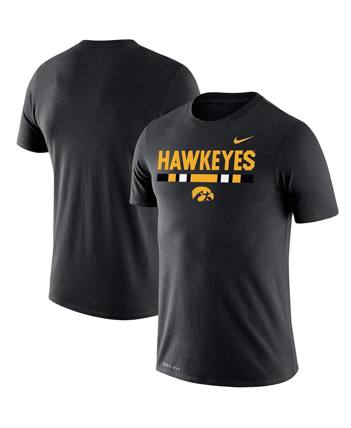 

Мужская черная футболка iowa hawkeyes team dna legend performance Nike, черный