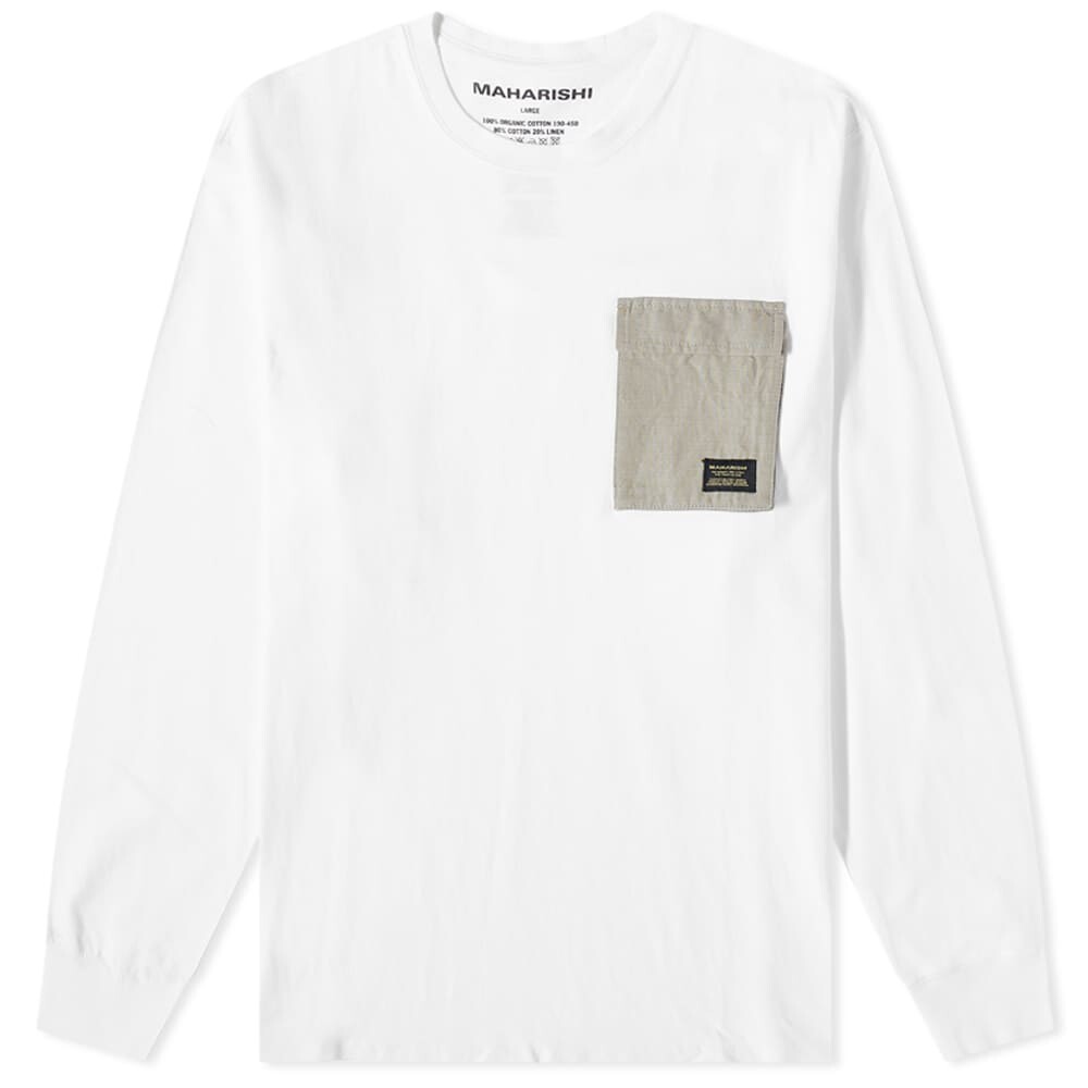 

Футболка Maharishi Long Sleeve Organic Utility Pocket Tee, Белый