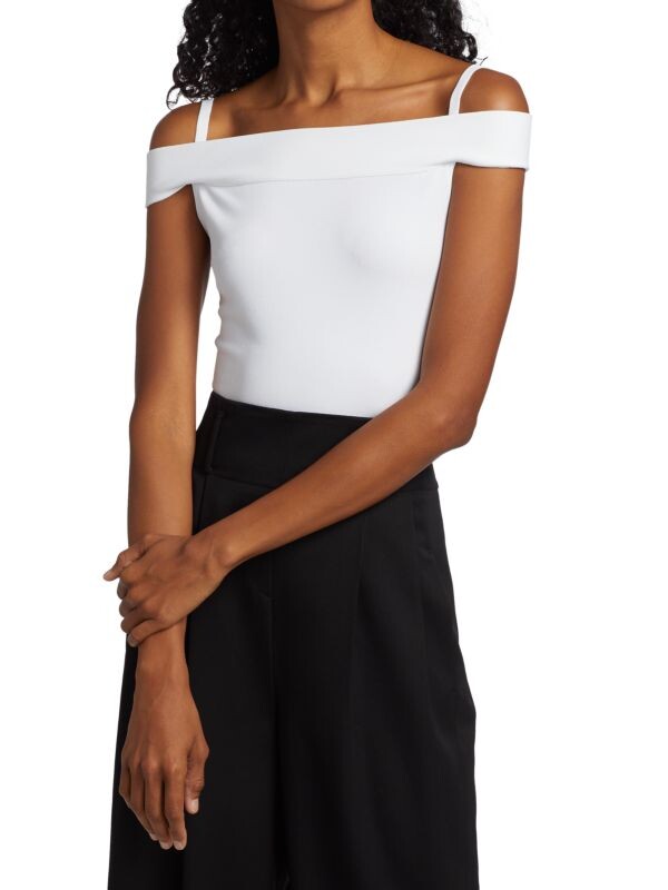 

Боди Alaïa с открытыми плечами, blanc optique