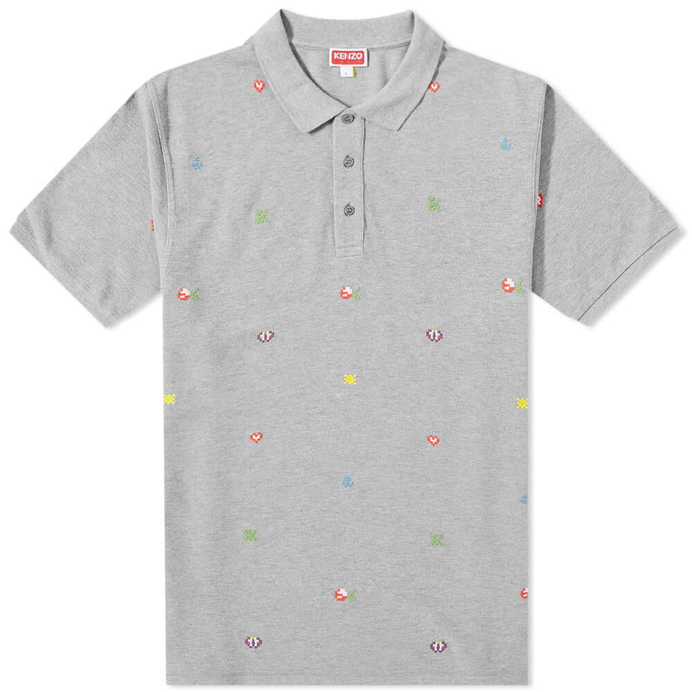 

Футболка Kenzo PARIS Pixel Slim Polo, Серый
