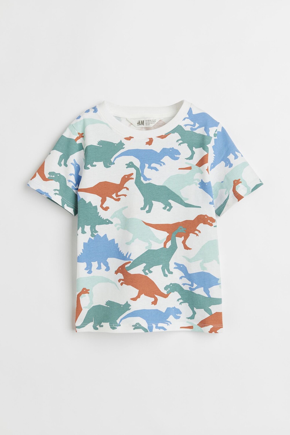 

Футболка с принтом H&M Dinosaurs, белый/мультиколор