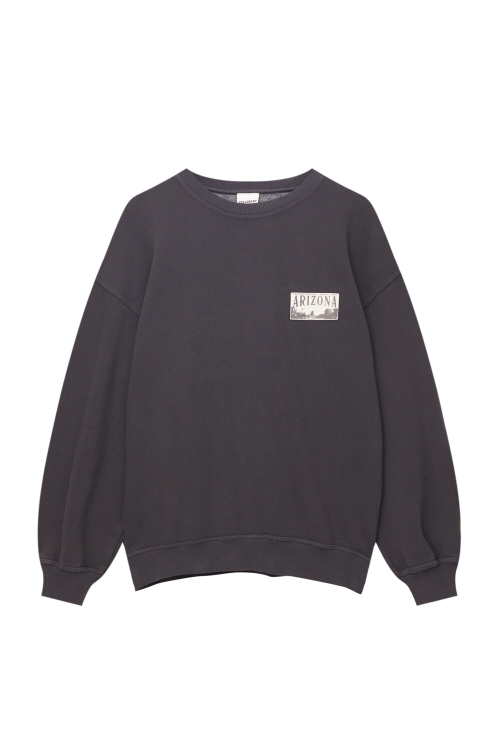

Свитшот Pull&Bear Long Sleeve Graphic, серый
