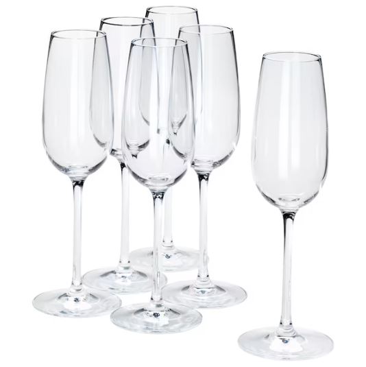 Набор бокалов для шампанского 6 штук 220 мл Ikea Storsint