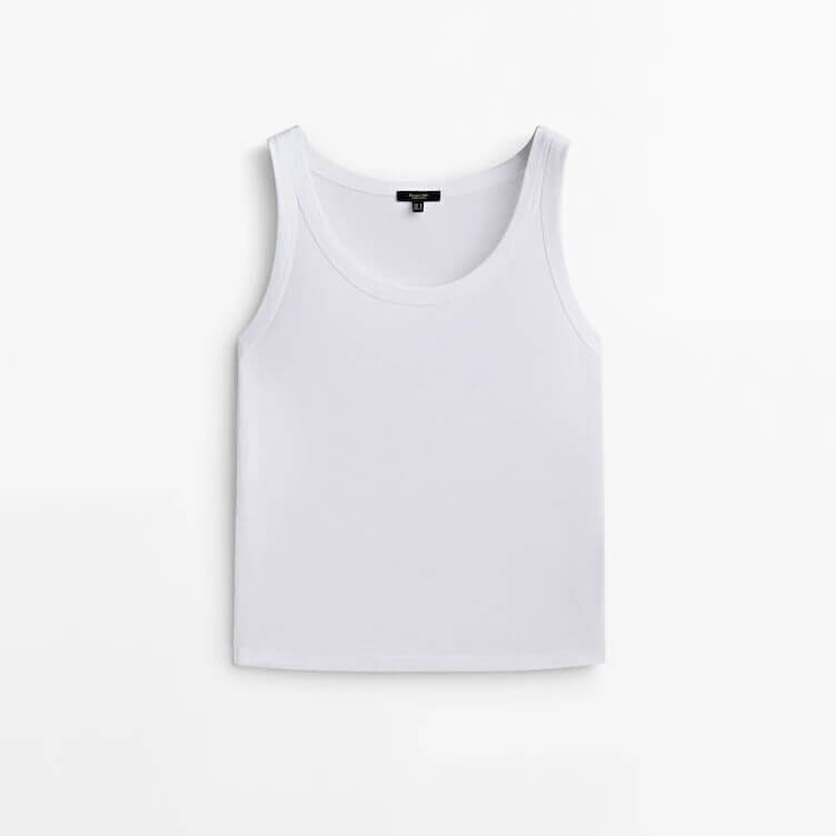 

Топ Massimo Dutti Cotton, белый
