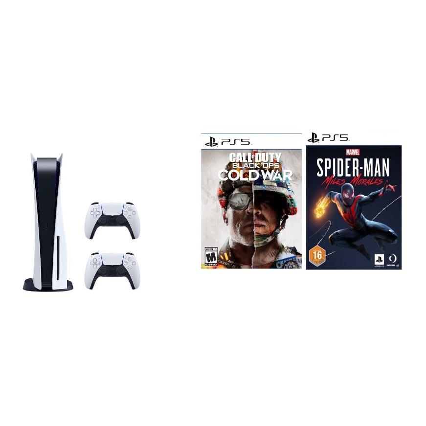 

Игровая консоль Sony Playstation 5 Console Standard Edition + 2 игры + геймпад, 825 ГБ, белый
