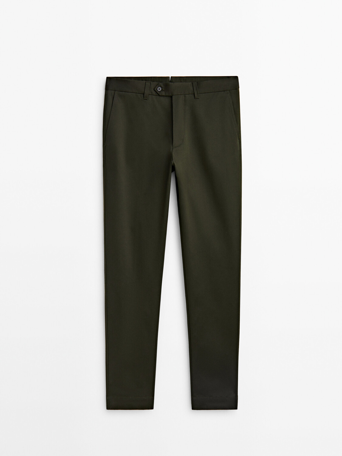 

Брюки Massimo Dutti Studio Extra Cotton Wide-leg, темно-зеленый