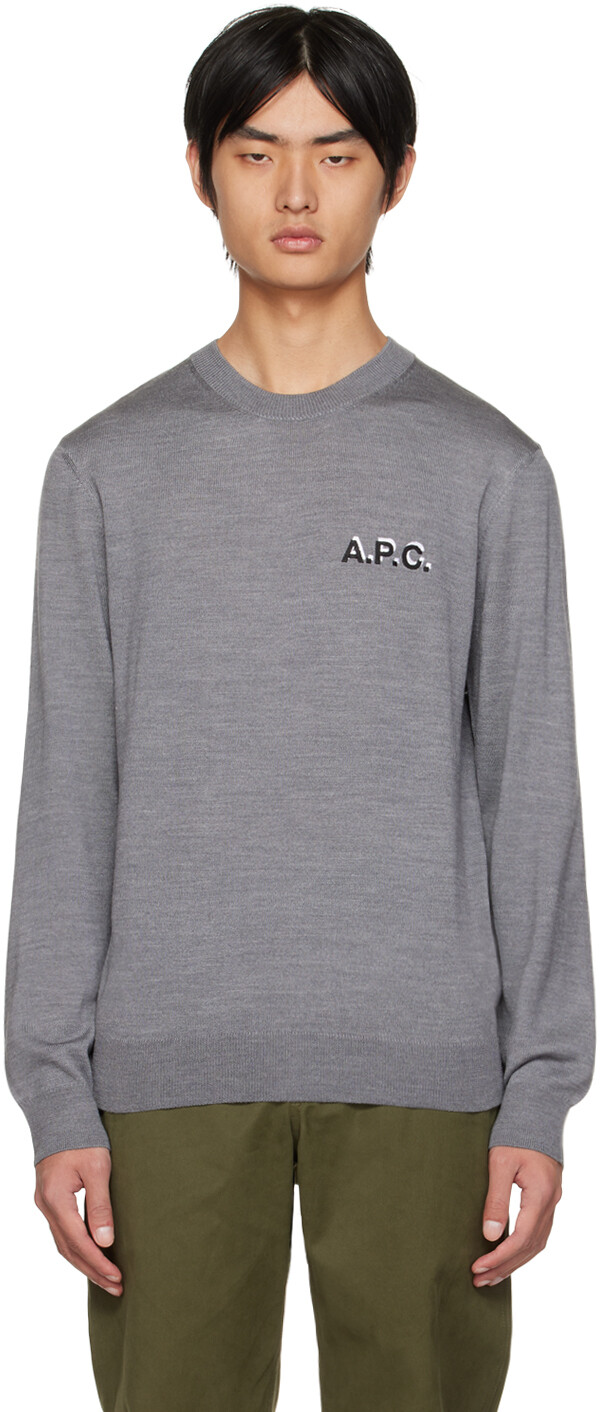

Серый свитер с вышивкой A.P.C.
