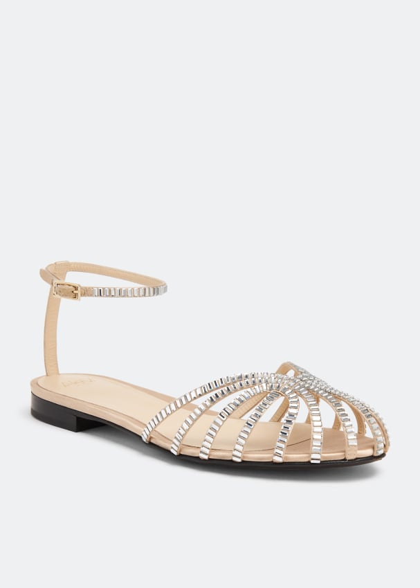 Сандалии ALEVÌ MILANO Rebecca satin sandals, бежевый набор хрустальных стопок milano