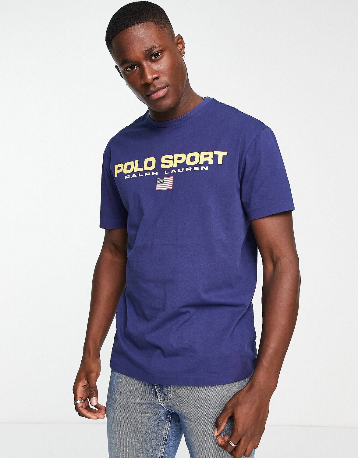

Футболка Polo Ralph Lauren Sport Capsule Retro Logo классического кроя темно-синего цвета