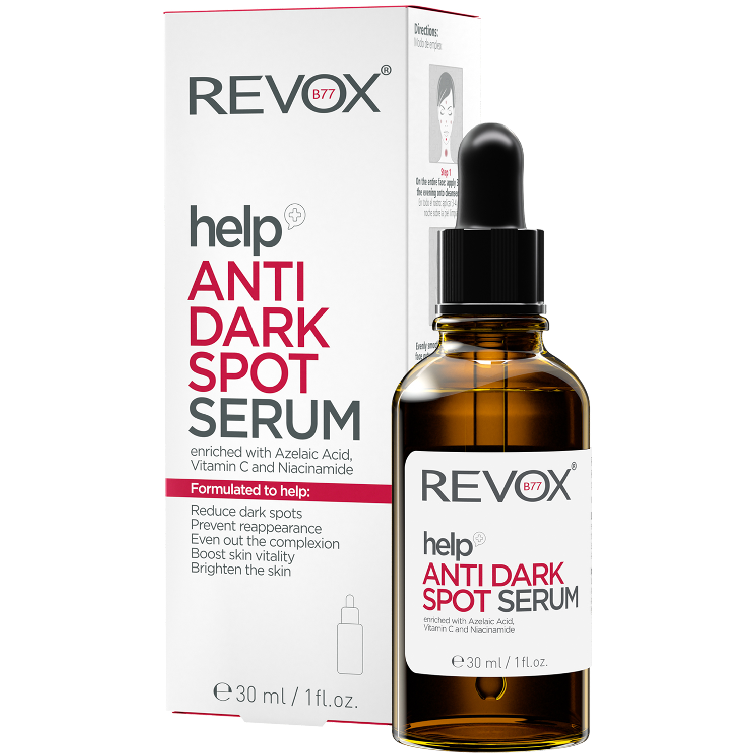 Revox Help Anti Dark Spot сыворотка против пигментных пятен и пигментных пятен для лица, 30 мл