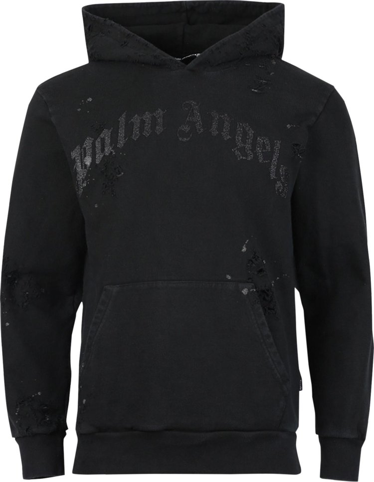 Худи Palm Angels GD Glittered Logo Hoody 'Black', черный - фото