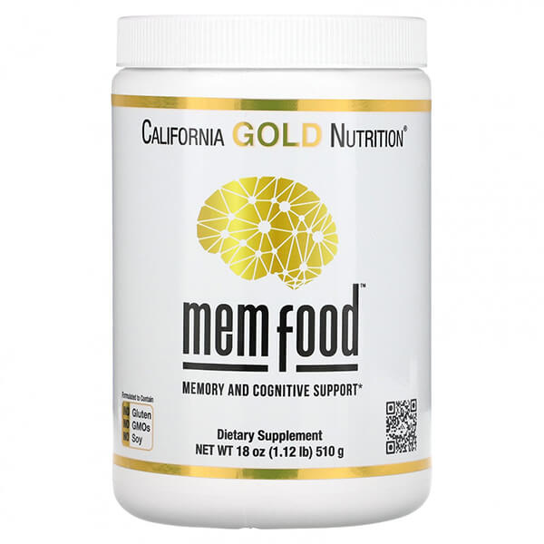 MEM Food California Gold Nutrition, 510 гр california gold nutrition mem food для поддержки памяти и когнитивных функций 60 пакетиков по 8 5 г 0 3 унции каждый