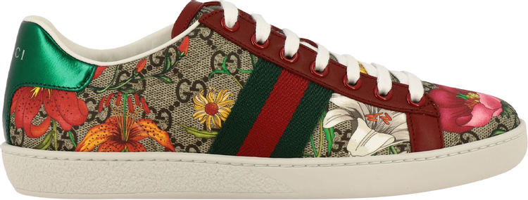 Gucci Wmns Ace GG Supreme Low Flora Print Red