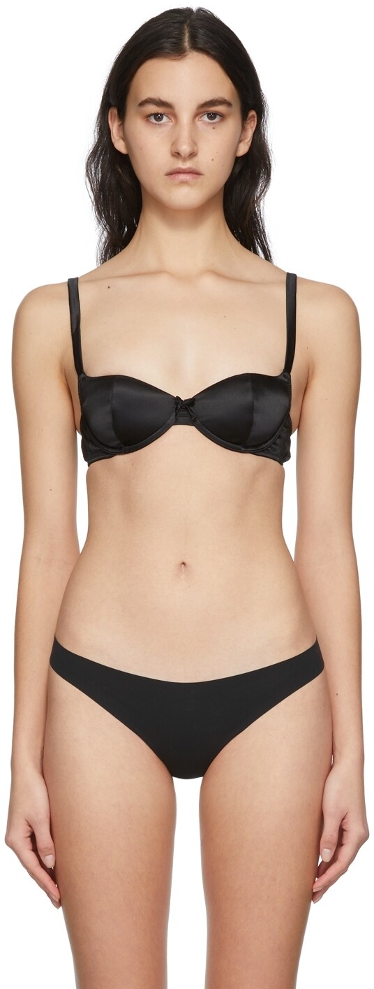 

Черный бюстгальтер-балконет Satin Luxe Fleur du Mal