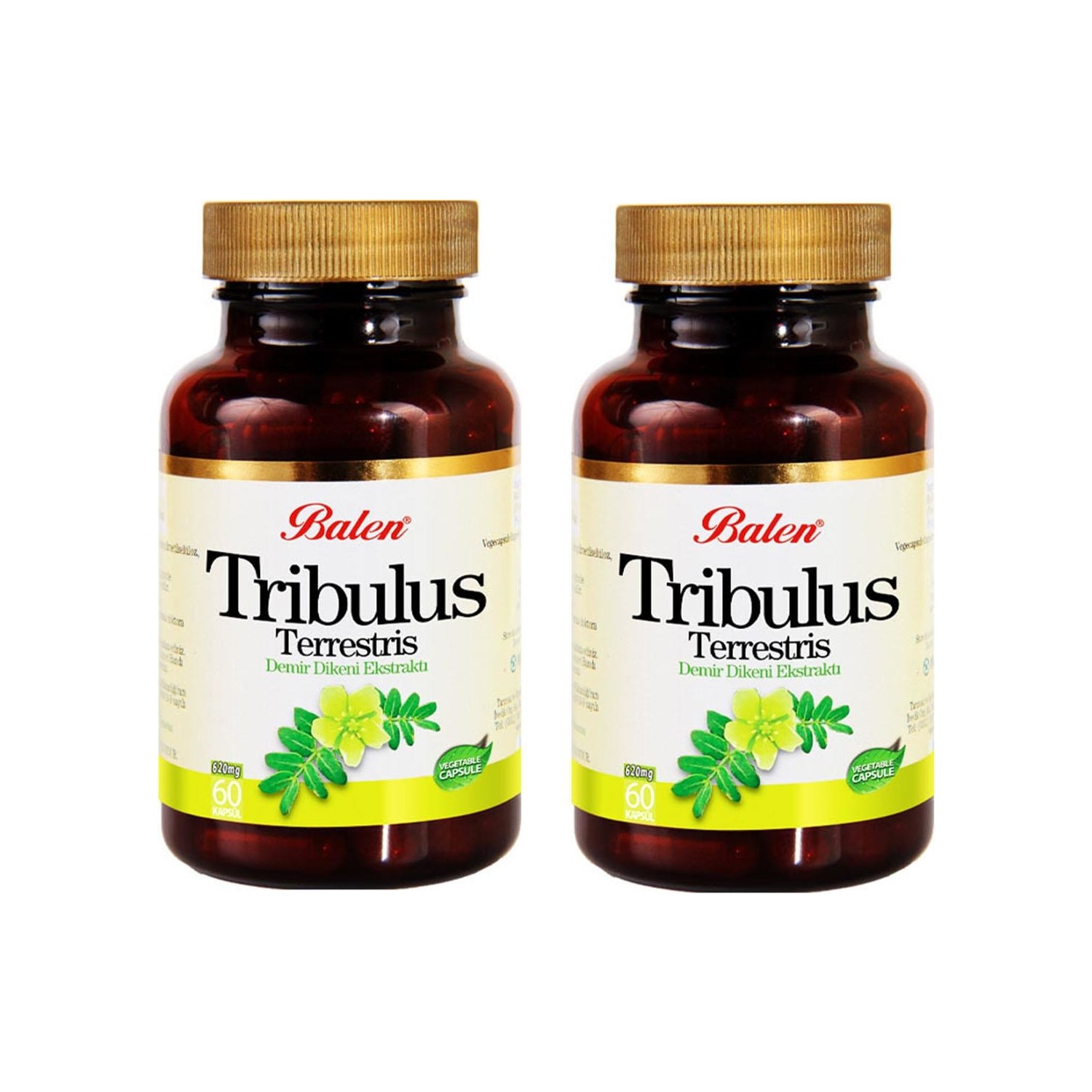 Пищевая добавка Balen Tribulus Terrestris 620 мг, 2 упаковки по 60 капсул
