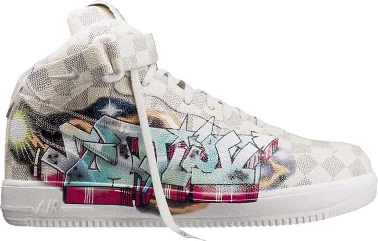 цена Лимитированные кроссовки Nike Louis Vuitton x Air Force 1 Mid 'Graffiti', белый