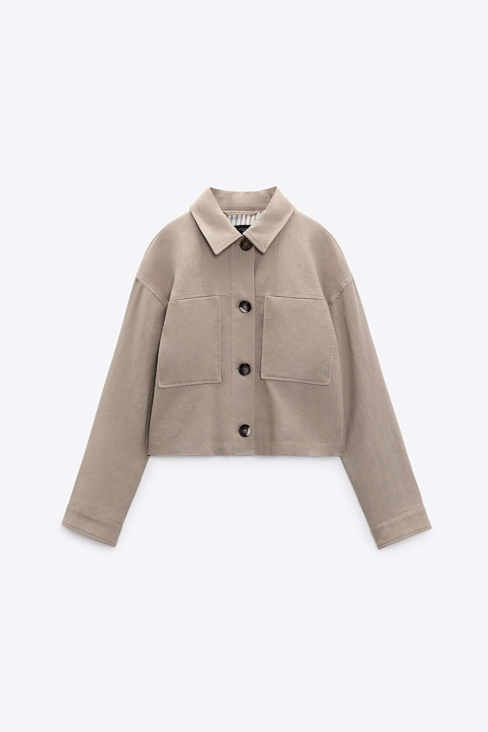 

Куртка Zara Linen Blend, серо-коричневый