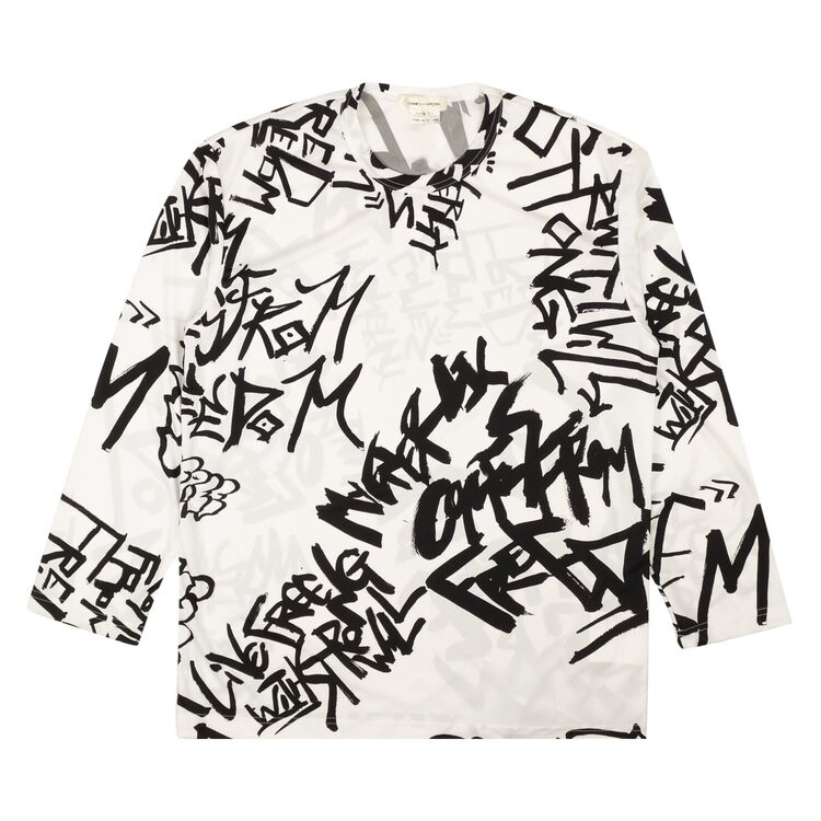 

Футболка Comme des Garçons Graphic Print Long-Sleeve T-Shirt White, белый