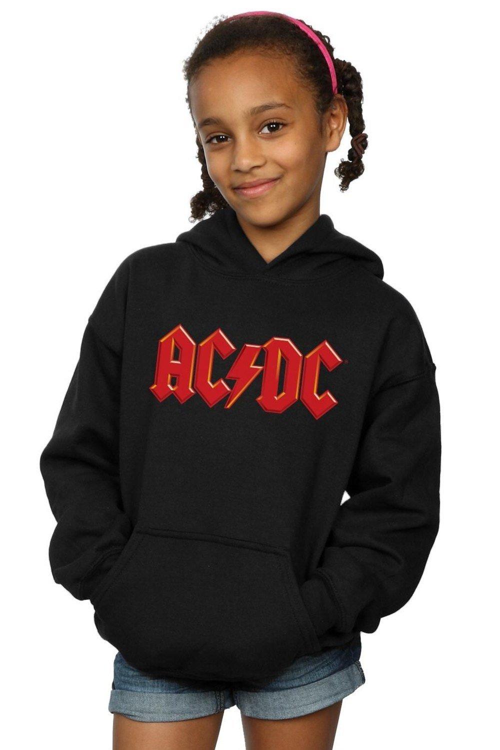 Красный худи с логотипом AC/DC, черный