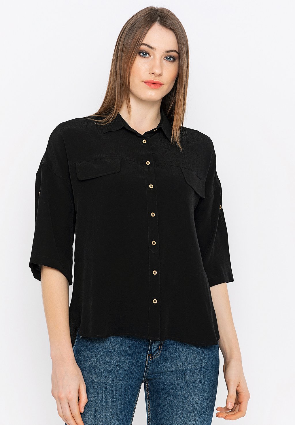 Блузка-рубашка Felix Hardy, цвет black