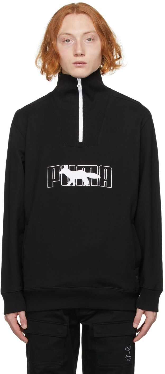 

Черный свитшот Puma Edition с молнией до половины Maison Kitsuné