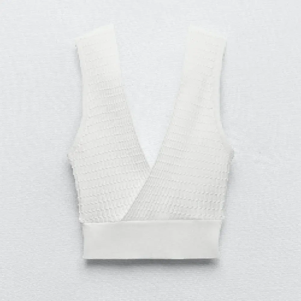 

Топ Zara Textured Crop, белый