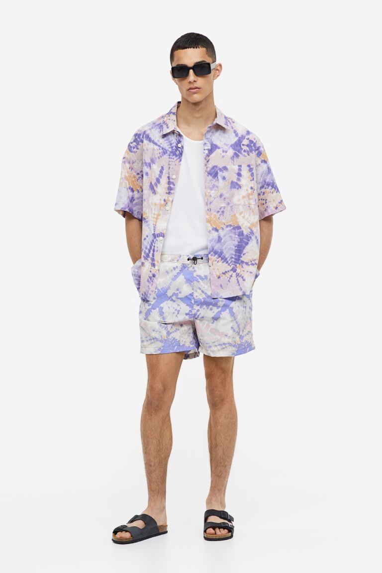 

Нейлоновые шорты стандартной посадки H&M, фиолетовый/с рисунком