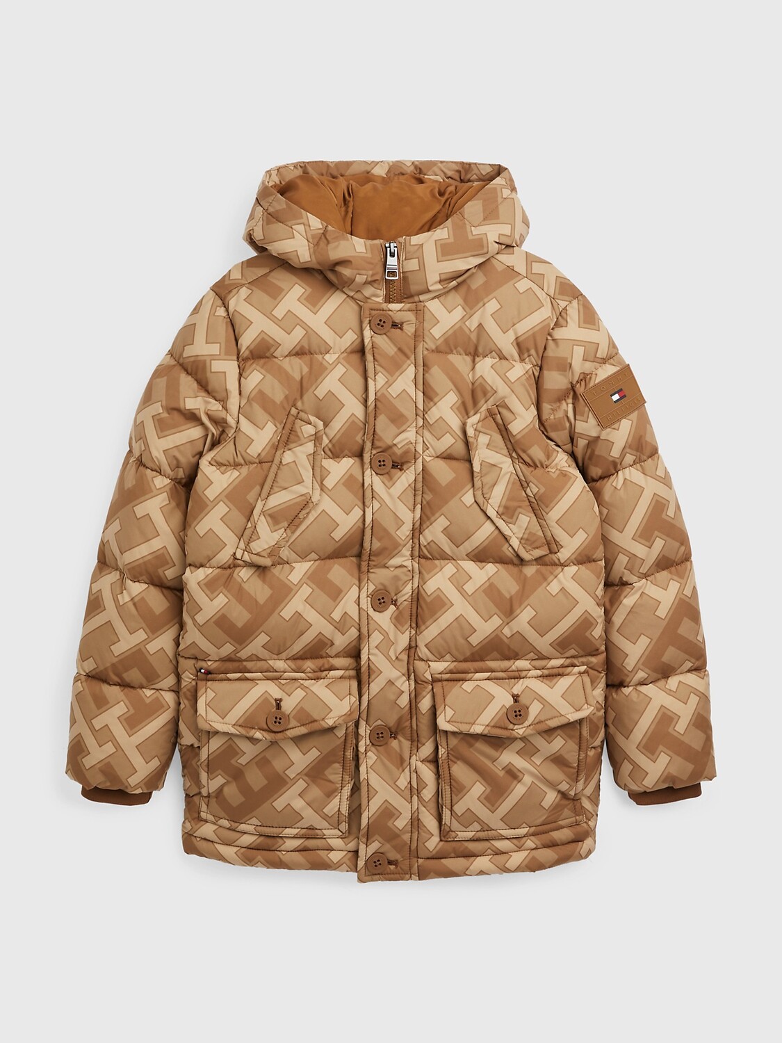 

Парка kids' th с капюшоном с монограммой Tommy Hilfiger, монограмма повсюду