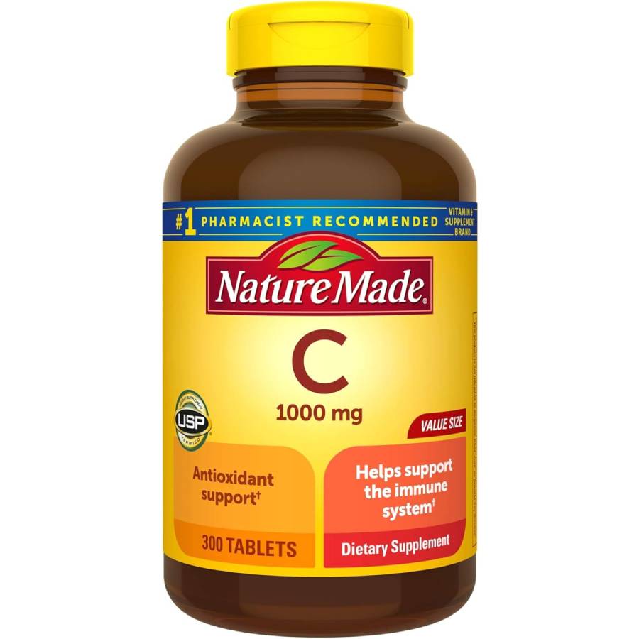 Витамин С Nature Made Vitamin C 1000 мг, 300 таблеток nature made витамин с с плодами шиповника медленное высвобождение 1000 мг 60 таблеток