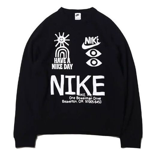 

Худи Men's Nike Logo Round Neck Printing Long Sleeves Pullover Black DQ4170-010, черный