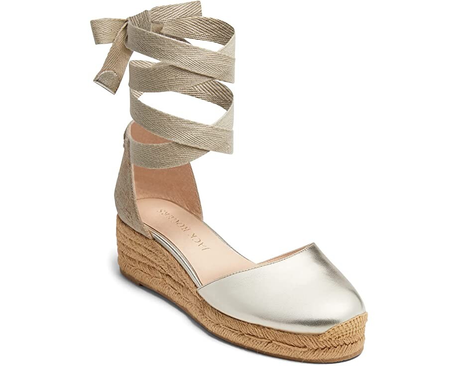 

Туфли на каблуках Palmer Closed Toe Ankle Wrap Espadrille Mid Wedge Jack Rogers, платина