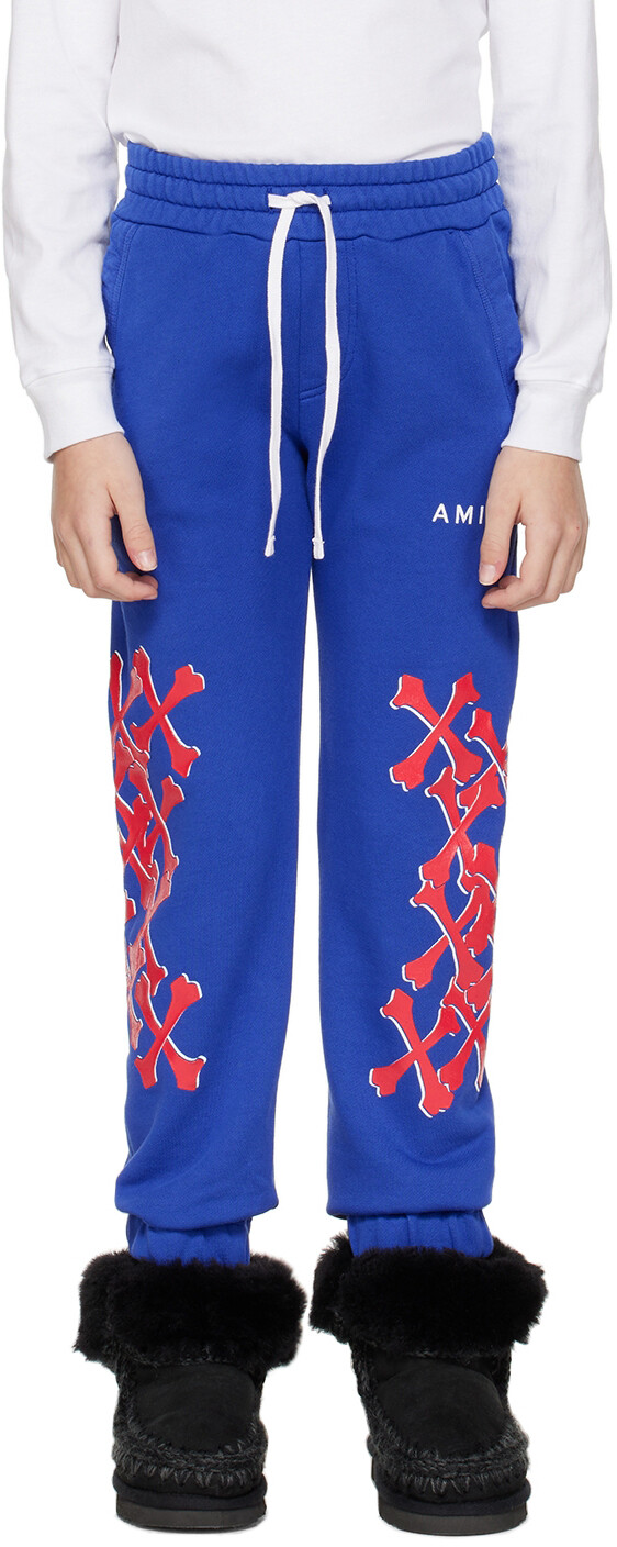 

Детские синие спортивные штаны с рисунком костей AMIRI