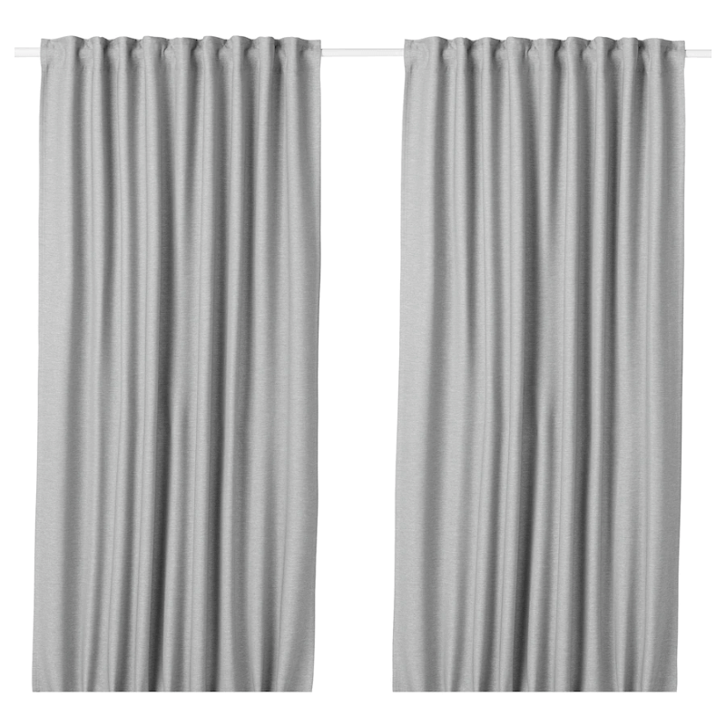 Затемняющие шторы Ikea Vilborg 2 шт, серый затемняющие шторы ikea vilborg 2 шт серо бежевый