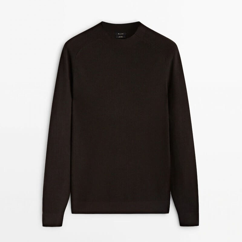 

Свитер Massimo Dutti Crew Neck, коричневый