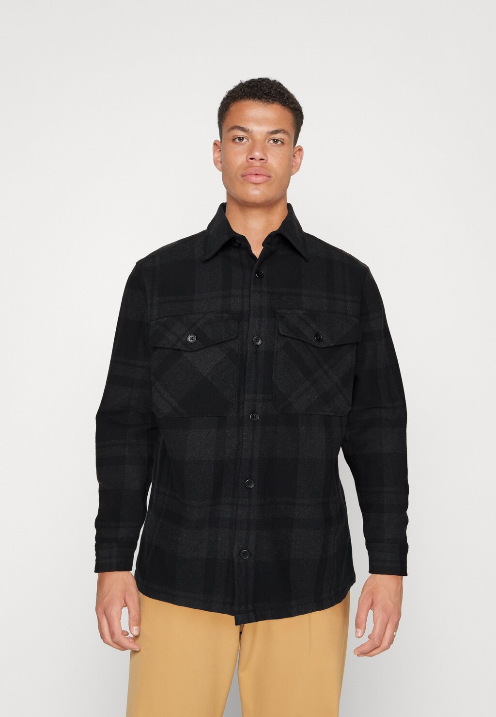

Рубашка JPRROY CHECK LS SN Jack & Jones, темно-серый меланж