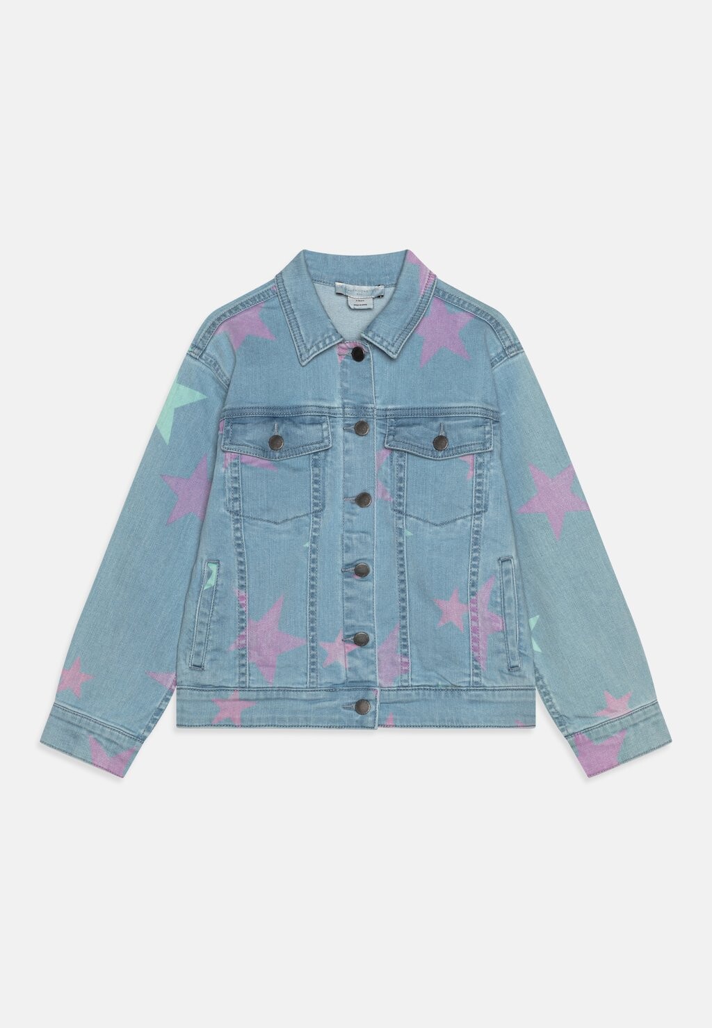 Джинсовая куртка Girl Printed Stars Stella McCartney Kids, цвет light-blue denim