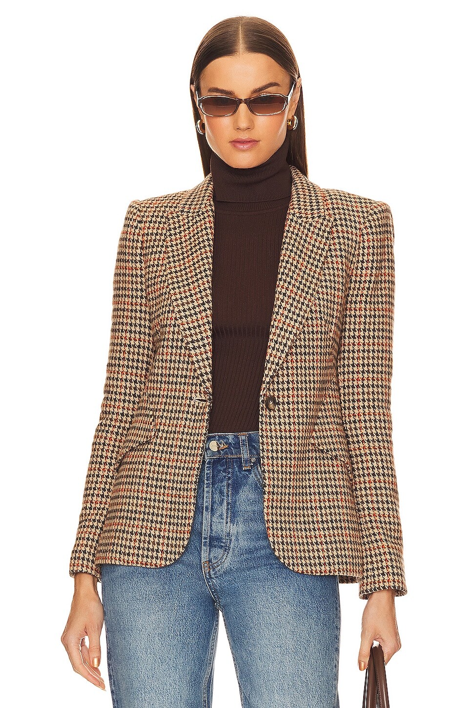 

Блейзер L'AGENCE Chamberlain, цвет Brown Multi Houndstooth