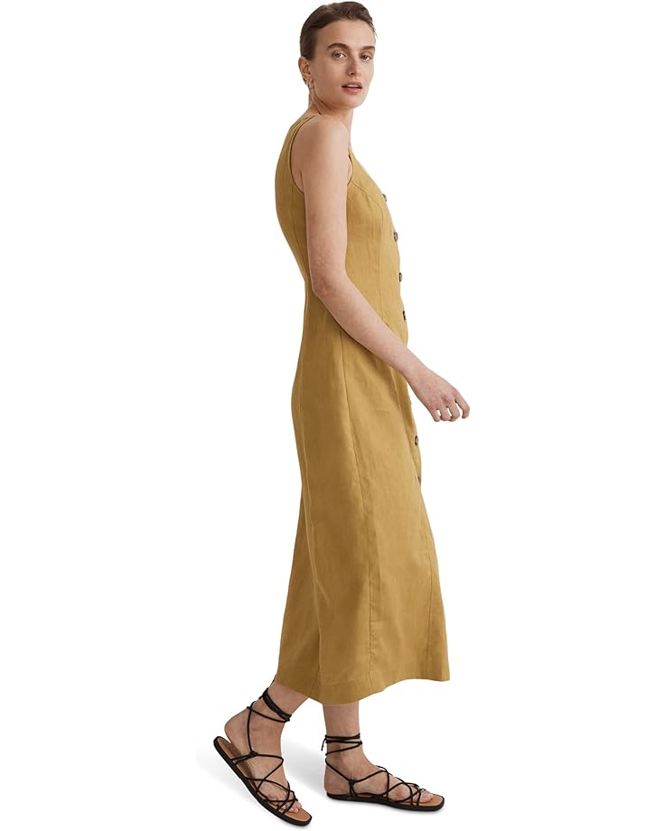 Платье Madewell Button-Front Midi Dress in 100% Linen, цвет Citrus Lime