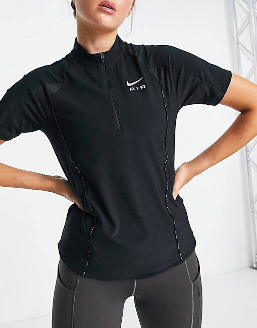 

Черная футболка с воротником на молнии Nike Training Air Dri-FIT