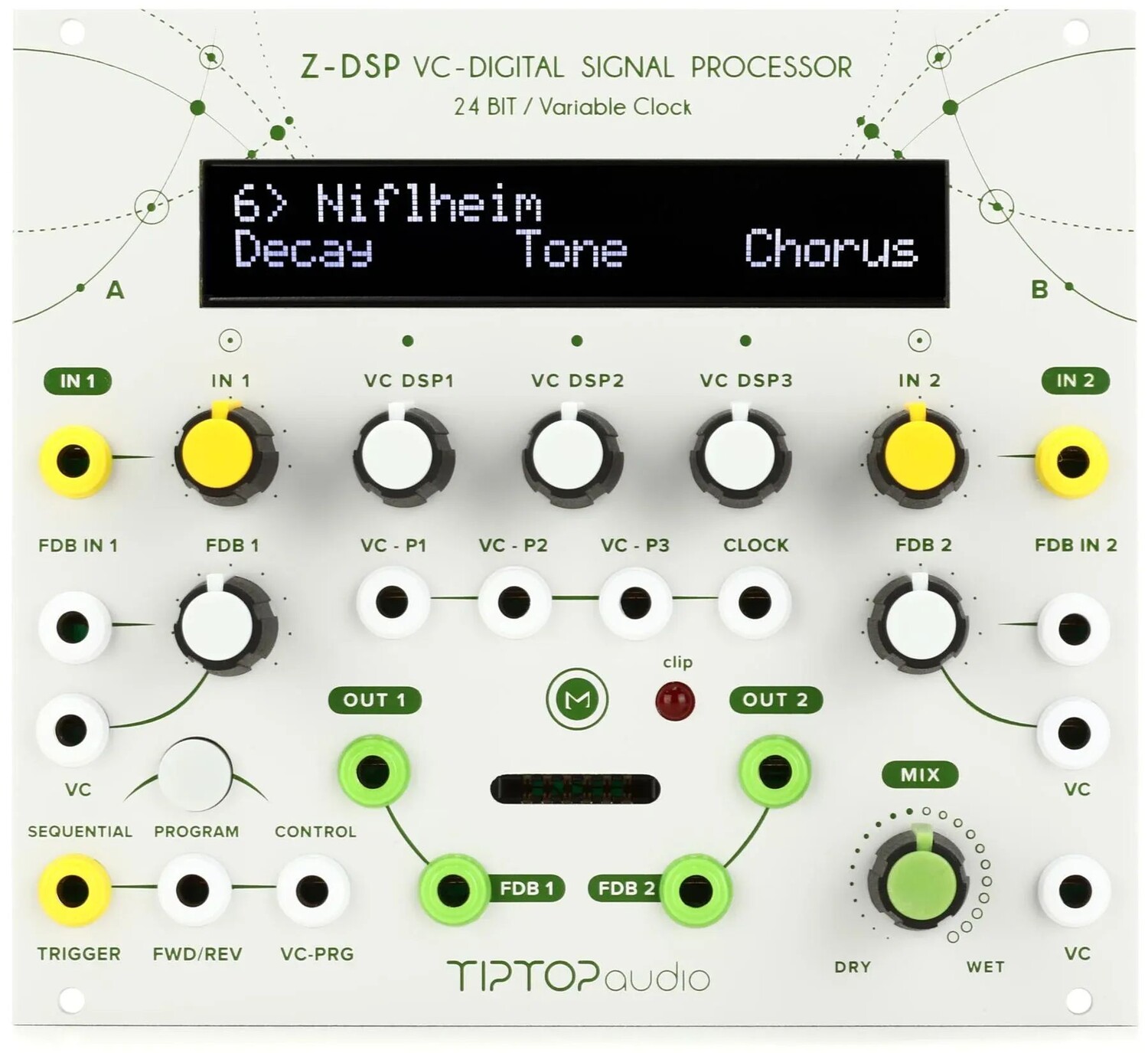 

Модуль Eurorack процессора цифровых сигналов Tiptop Audio Z-DSP NS VC — белый