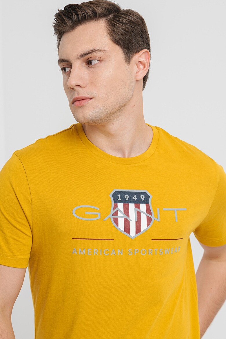 

Хлопковая футболка с логотипами Gant, желтый