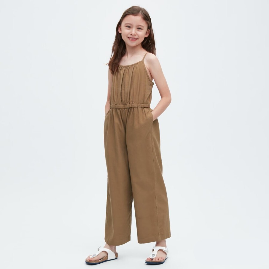 

Комбенизон Uniqlo Girls Linen Blend, коричневый