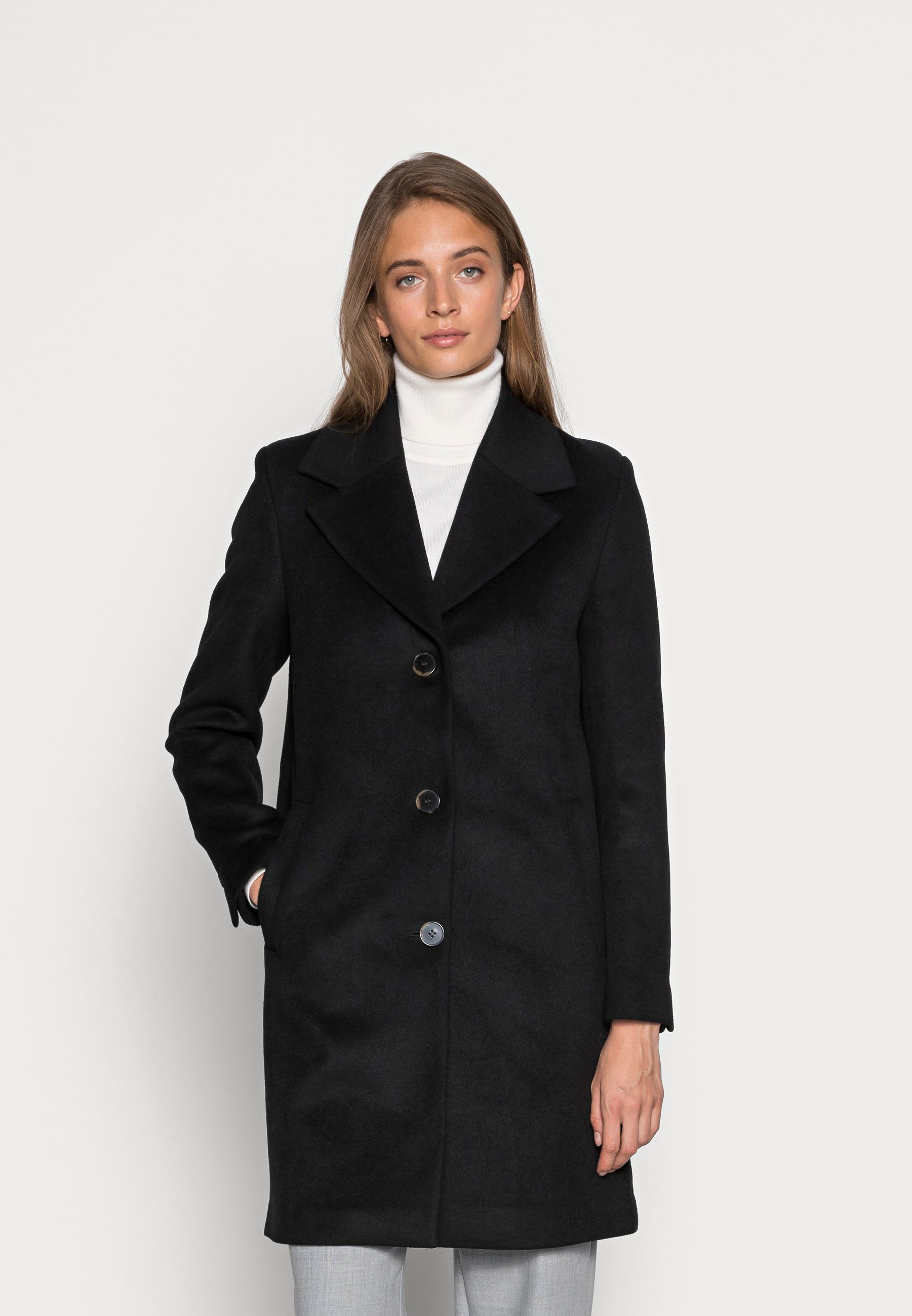 Пальто короткое Selected Femme, черный облегающий свитер selected femme бежевый