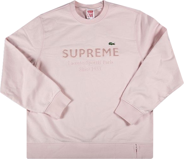 Supreme on sale lacoste pink