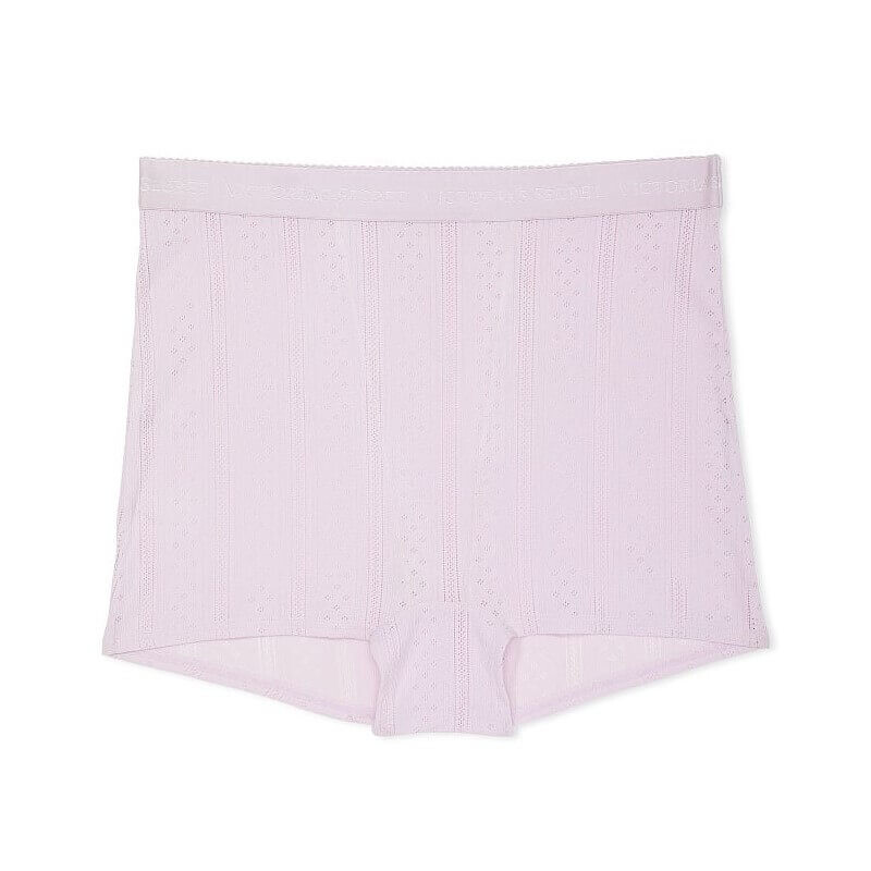 

Трусики-шортики с высокой талией Victoria's Secret Logo Cotton, светло-сиреневый