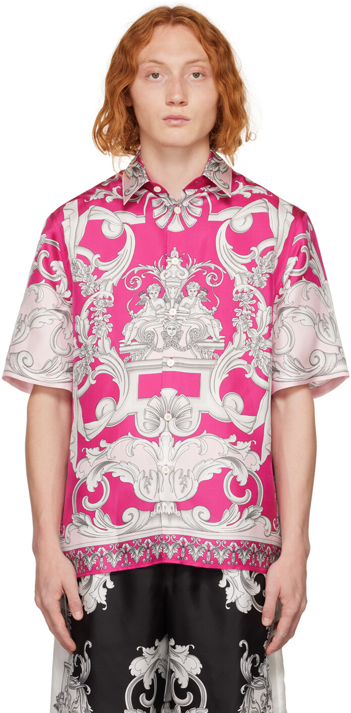 

Розовая рубашка в стиле барокко Versace