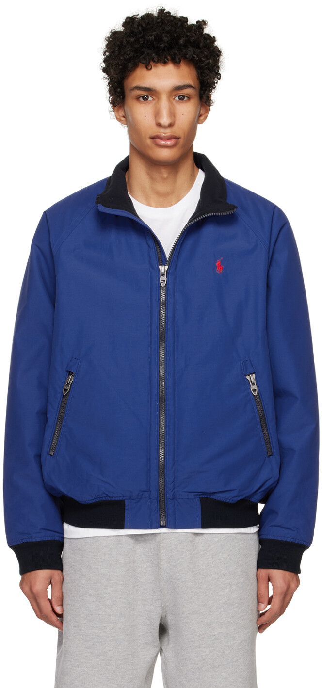 

Синий бомбер с рукавами реглан Polo Ralph Lauren
