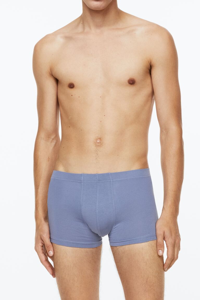 

Комплект из 5 хлопковых трусов-боксеров H&M, темно-синий/серый