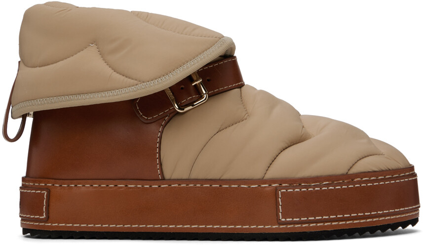 

Бежевые ботильоны макси Chloé, Бежевый